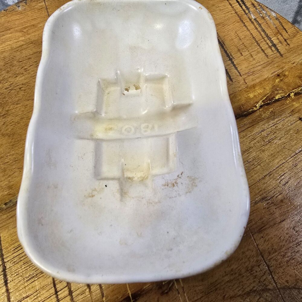 Vintage McCoy Ceramic Soap Dish Ashtray Footed White 1803